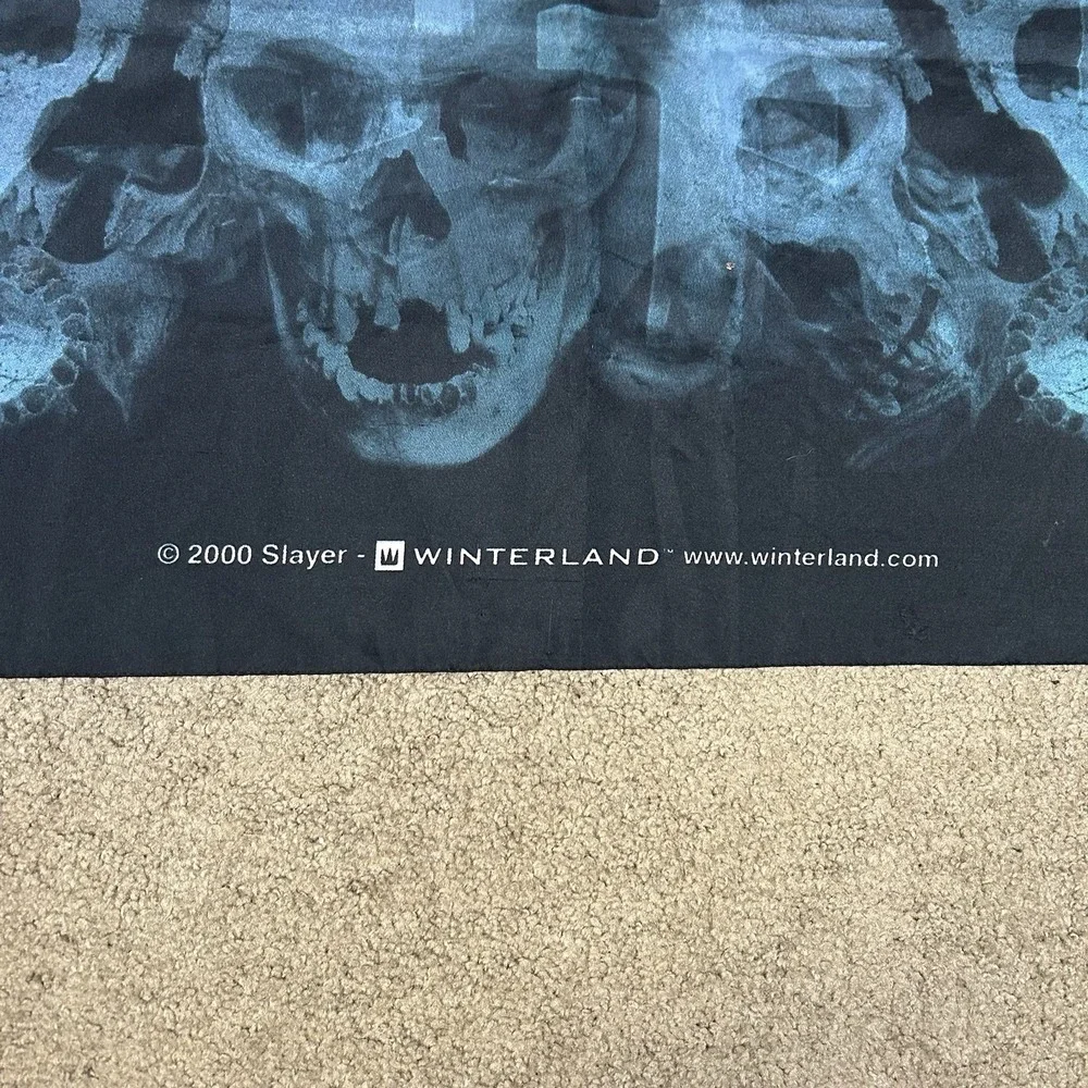 Vintage 2000 Slayer Tapestry Flag Rare Thrash Metal Gas Mask 42x30 Inch‎ Flag